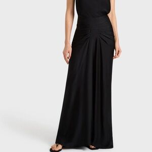 BONDI BORN Black rushed resort maxi skirt